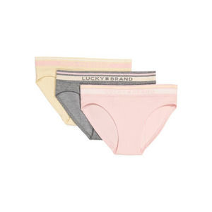 LUCKY BRAND 3pk Varsity Ribbed Seamless Logo Bikinis Large